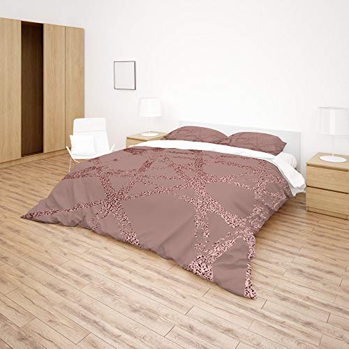Housse de couette rose dorée durable qui ne décolore pas au lavage