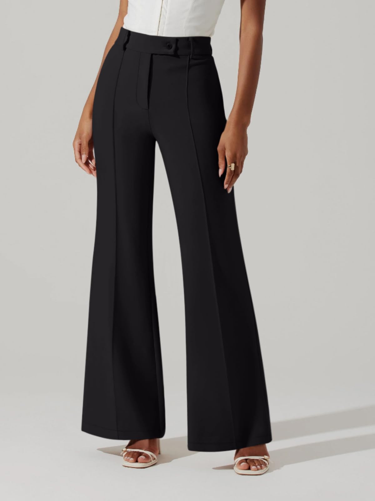 NIMIN Womens Dress Pants High Waisted Business Casual Flare Pants Work Trousers 2025 Fashion Outfits with Pockets