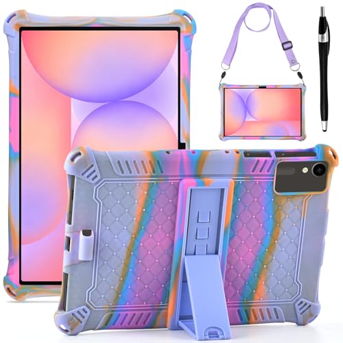 KATUMO Silicone Case for Samsung Galaxy Tab S10 Lite / S10 FE / S9 FE 10.9 Inch / S9 11 Inch Soft Rubber Cover with Stylus Pen Shoulder Strap Case for Galaxy Tab S10 Lite / S10 FE / S9 FE 10.9