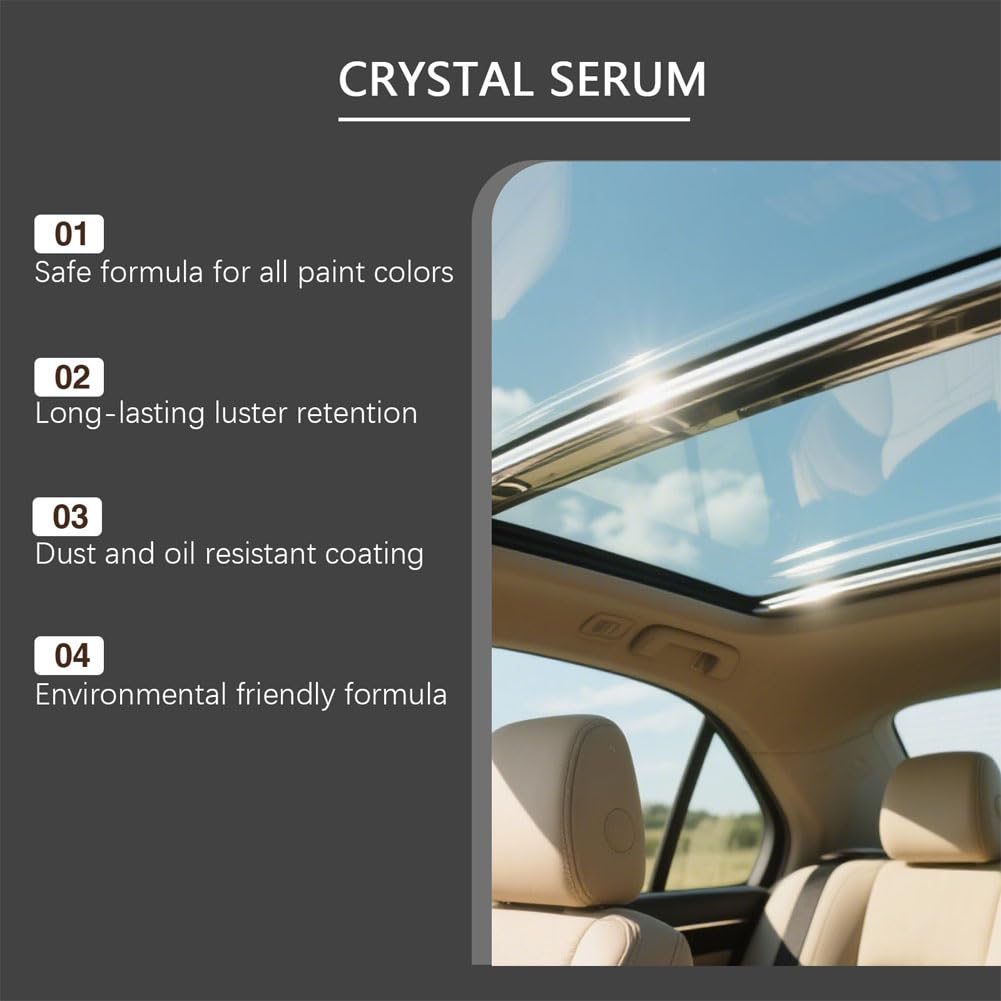 PTZ Crystal Serum, Graphene Ceramic Coating for Cars, 9H Hardness Spray Coatings, Crystal Gloss Auto Coating Liquid for Paint, Glass & Wheels, Easy DIY Car Detailing (1Pcs) - 5