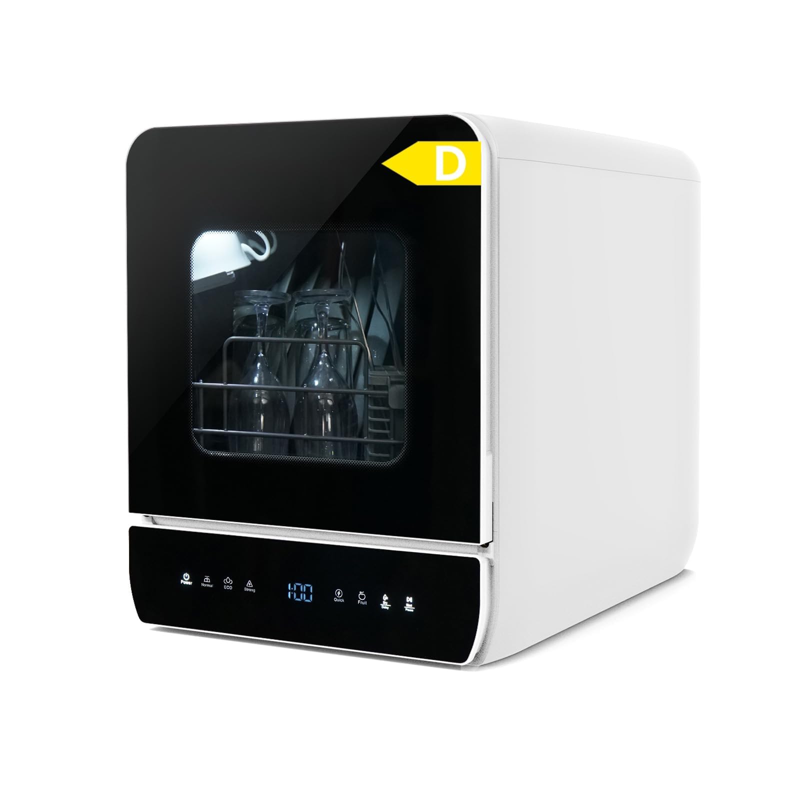 eklipt Table Top Dishwasher, Mini Countertop Dishwasher with 6 Programs, Built-in 5L Water Tank Dual Water Supply Modes with Touch Control, LED Display, Drying Cycle & Fruit Wash — view 10