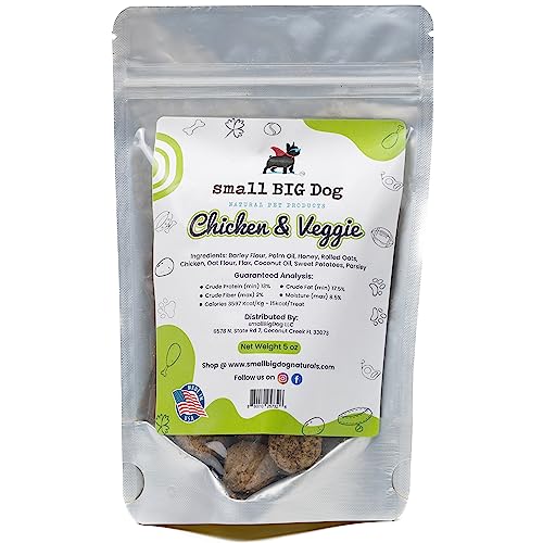 Small Big Dog Chicken & Veggie Treats, Soft, 5 oz.,