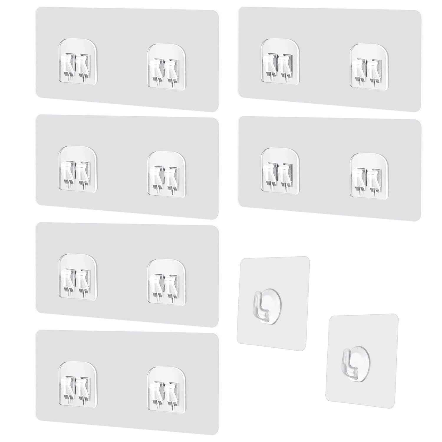 8 Ganci Autoadesivi Trasparenti - Per Scaffali, Pareti E Armadi, Portata Fino A 10kg - Foto 5