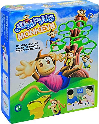 JAPSI Jumping Monkey Board | 2 Players; 8 Monkeys; 2 Shooters; Tabletop Action | Toy for Kids | Family Entertainment | Indoor Toys for Kids | Age 5 Years & Above |