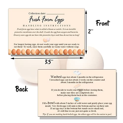 Maosh Fresh Farm Eggs Handling Instructions, Egg Handling Instructions For Farm Fresh Eggs, Colored Egg Design Card, 50 Pack 2 X 3.5 Inch Inches Business Card #TOP2