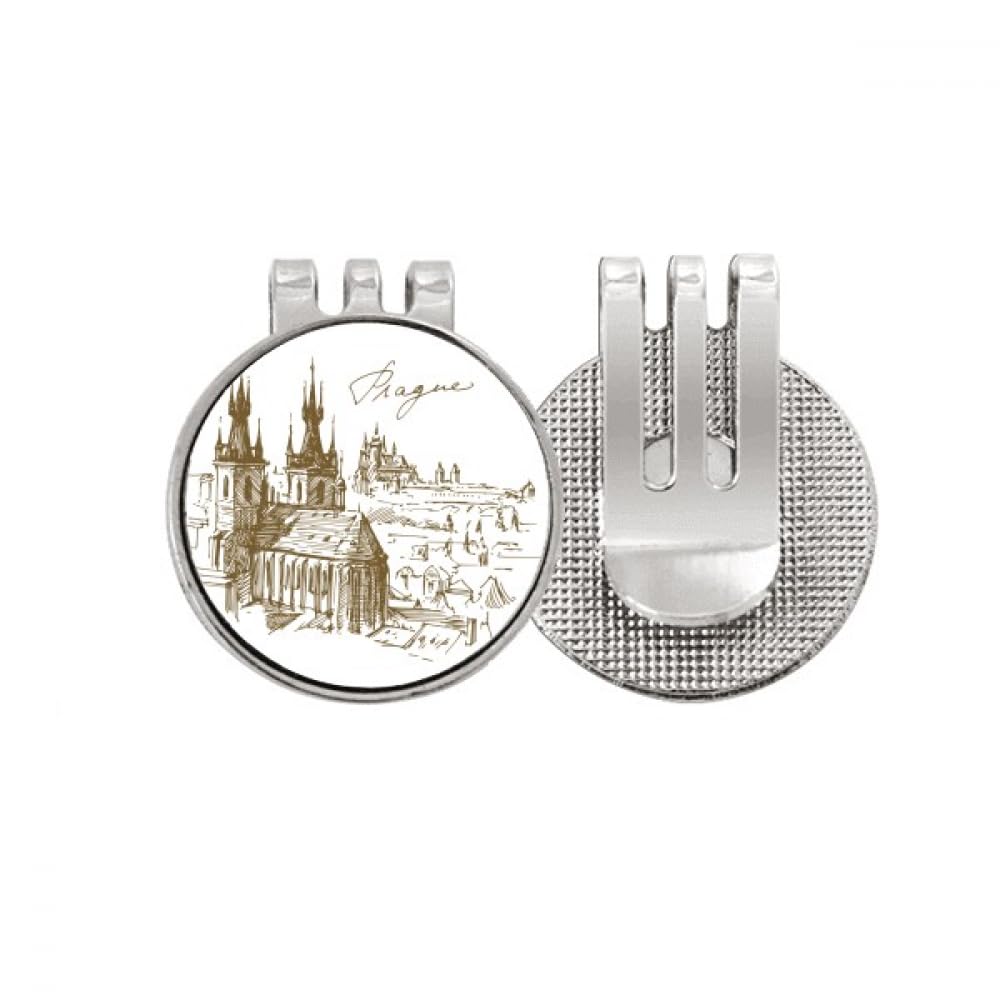 Marqueur de balle de golf Prague émail magnétique République tchèque carré