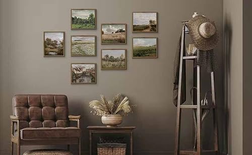 Framed Vintage Farmhouse Wall Decor - Retro Nature White Flower, Neutral Wall Art For Boho French Country Kitchen Bathroom Bedroom Picture Poster Print Green Room Decor Aesthetic Botanical Cottagecore, Floating Framed #TOP6