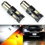 JDM ASTAR Extremely Bright 3030 Chipsets White/Yellow 1157 2057 2357 7528 Switchback LED Bulbs with Projector For Turn Signal Lights(Brightest Switchback bulb on the market)