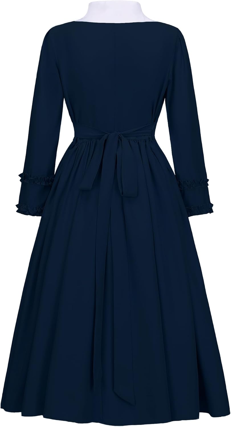 Colonial Dress for Women Modest Prairie Colonial Dress Civil War Dresses Pioneer Costume Dress - Image 4