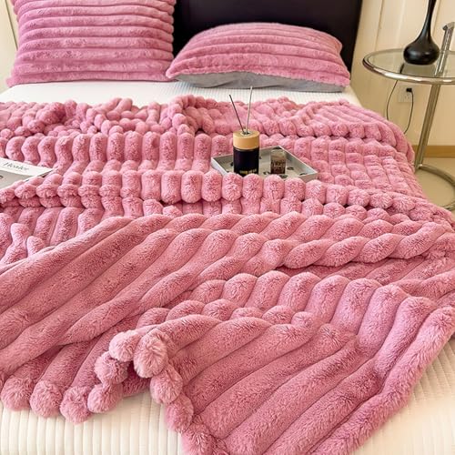 TY&WJ 暖かいブランケット,シャギー心地よい冬用 ブランケット超ソフト掛け毛布ポリエステル軽い オールシーズン適用 毛布 ソファ用,紫色,120x200cm(47x79")