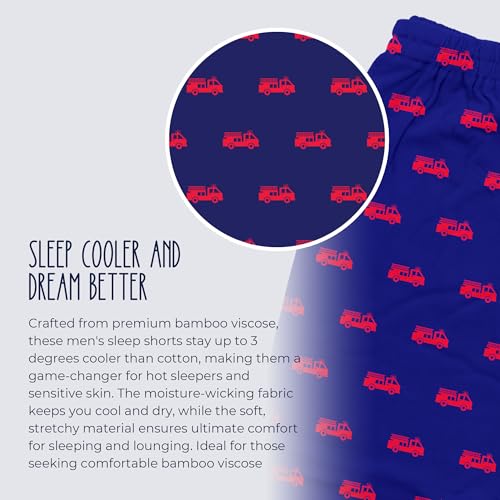 Men's Bamboo Viscose Sleep Shorts - Ultra-Soft, Lightweight Men Short Pajama Sleepwear with Drawstring Waistband2