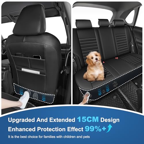 Image of For Toyota RAV4 Seat Covers 2019-2024 2025 RAV4 Hybrid /XLE(Black, 5 Seats) | Waterproof Breathable Scratch Resistant 360 Wrap Airbag Compatible
