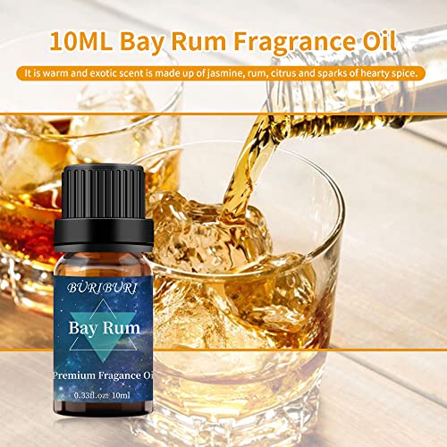 Buriburi Bay Rum Fragrance Oil Aromatherapy Essential Oil 10Ml For Diffuser, Soap Making Candle Making (Bay Rum) #TOP1