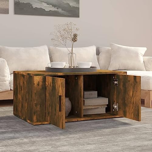 Mokuyary Couchtisch Räuchereiche 80x50x36 cm Holzwerkstoff, Wohnzimmertisch Couch Tisch für Wohnzimmer, Büro, Kleine Räume Sofatisch – Bild 5