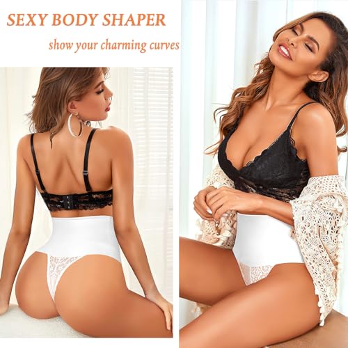 Image of Werena Thong Shapewear for Women Mid High Waisted Shaper Panties Girdle