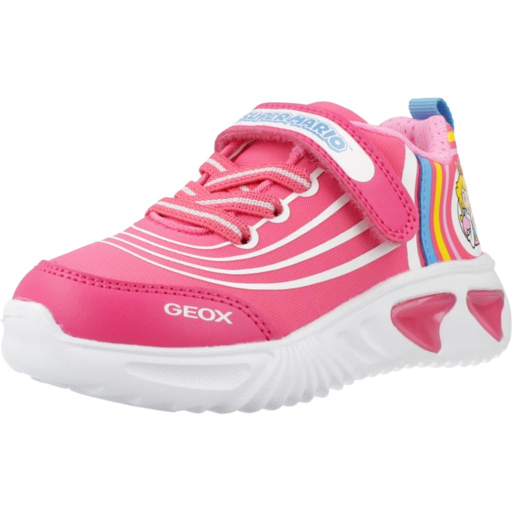 Geox J Assister Girl C Sneaker, Fuchsia, 5 UK Child