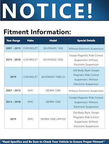 image for Detroit Axle - Rear Shock Absorbers for Chevrolet Silverado GMC Sierra