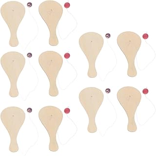 COHEALI Kids Paddle Toy Kids 20 pcs Christmas Painting Craft Balls Activity Party Wooden Ball Goodie Hand Style Fillers Art B Paddle Accessories with Rackets Educational