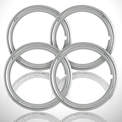 4-pack of 14' Stainless Steel Retention 1 1/2' Deep Wheel Rings