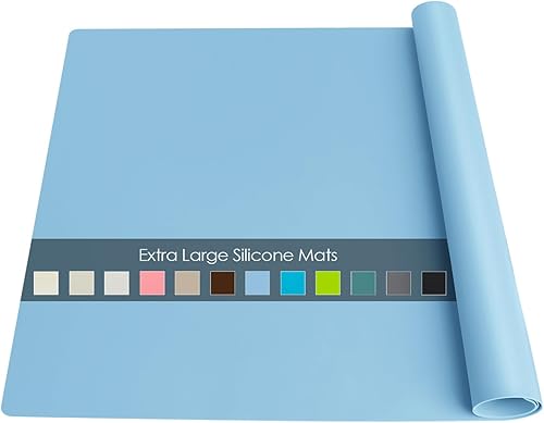 Miniatura 37 de Tapete de silicona extragrande para niños, hoja de silicona grande para manualidades, tapete antiadherente para hornear, resistente al calor, mantel