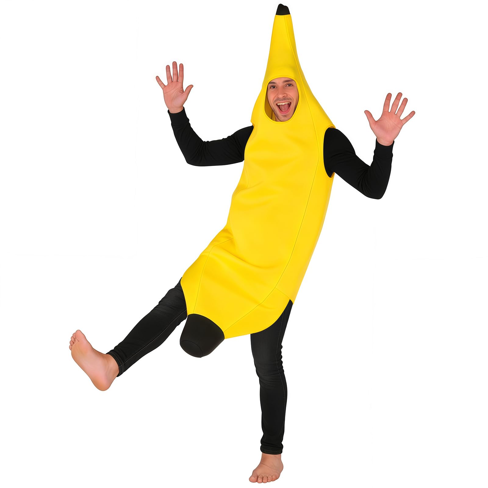 FACHOI Banana Costume for Adults, Banana Fancy Dress for Adults, Funny Costume for Halloween, Parties, and Cosplay Costumes, Lightweight and Comfortable Fruit Costume for Men and Women ﻿