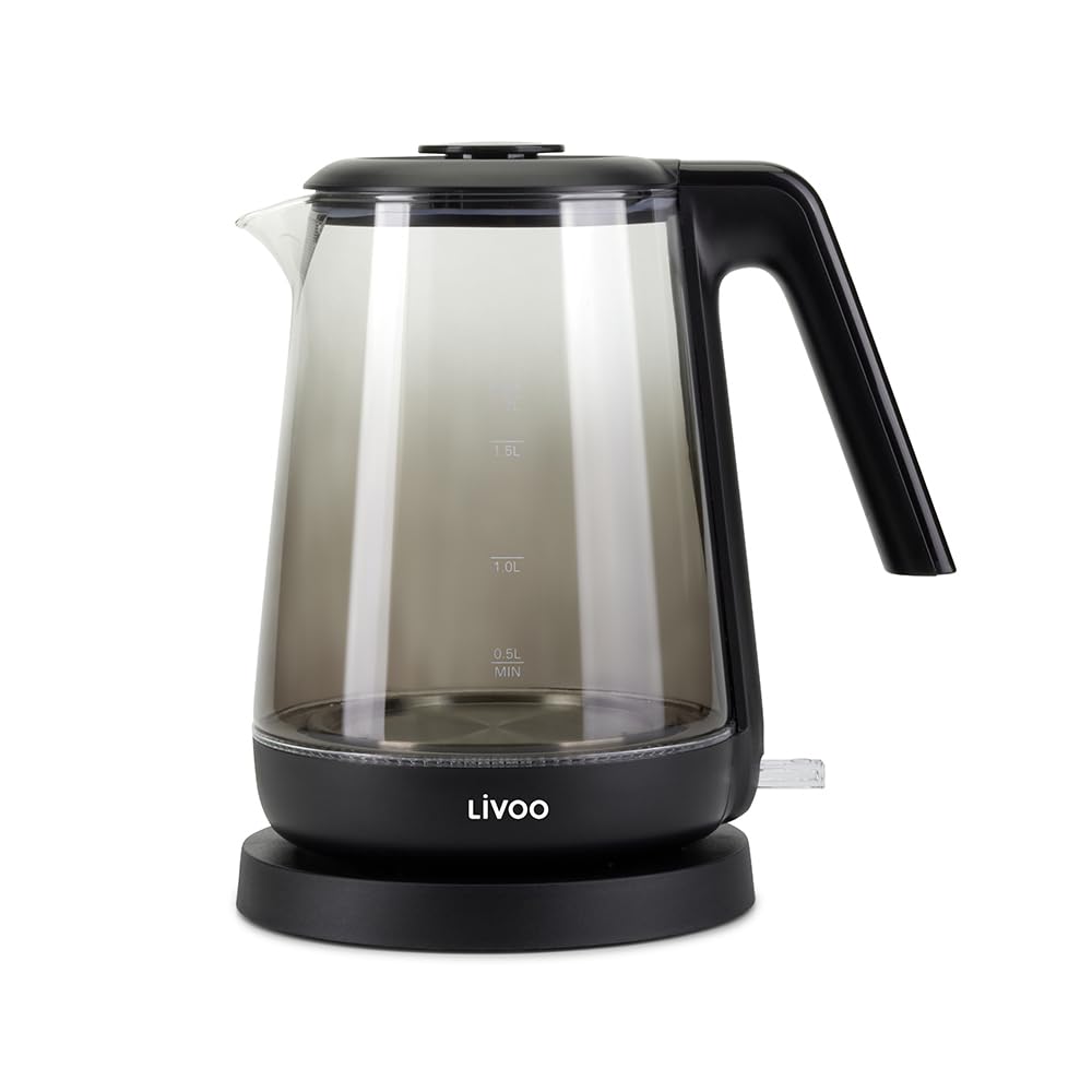 Livoo - Czajnik szklany 1,7L DOD216N - 1850W - 2200W, szkło borokrzemowe, podświetlenie wnętrza