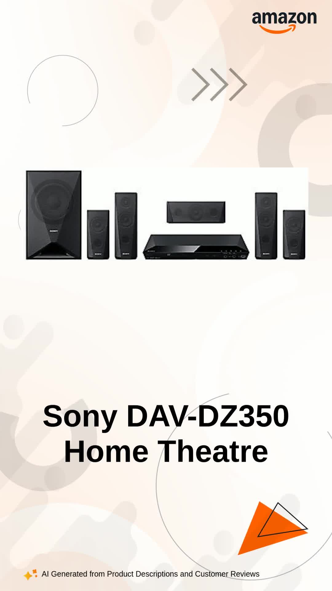 Sony DAV-DZ350 Real 5.1ch Dolby Digital DVD Home Theatre System
