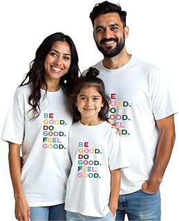 Bouncy Toonz Regular Fit Family Dress Set Matching 3 Husband Wife Matching Clothing T Shirts for 3 Mom Dad Son Daughter Ou...