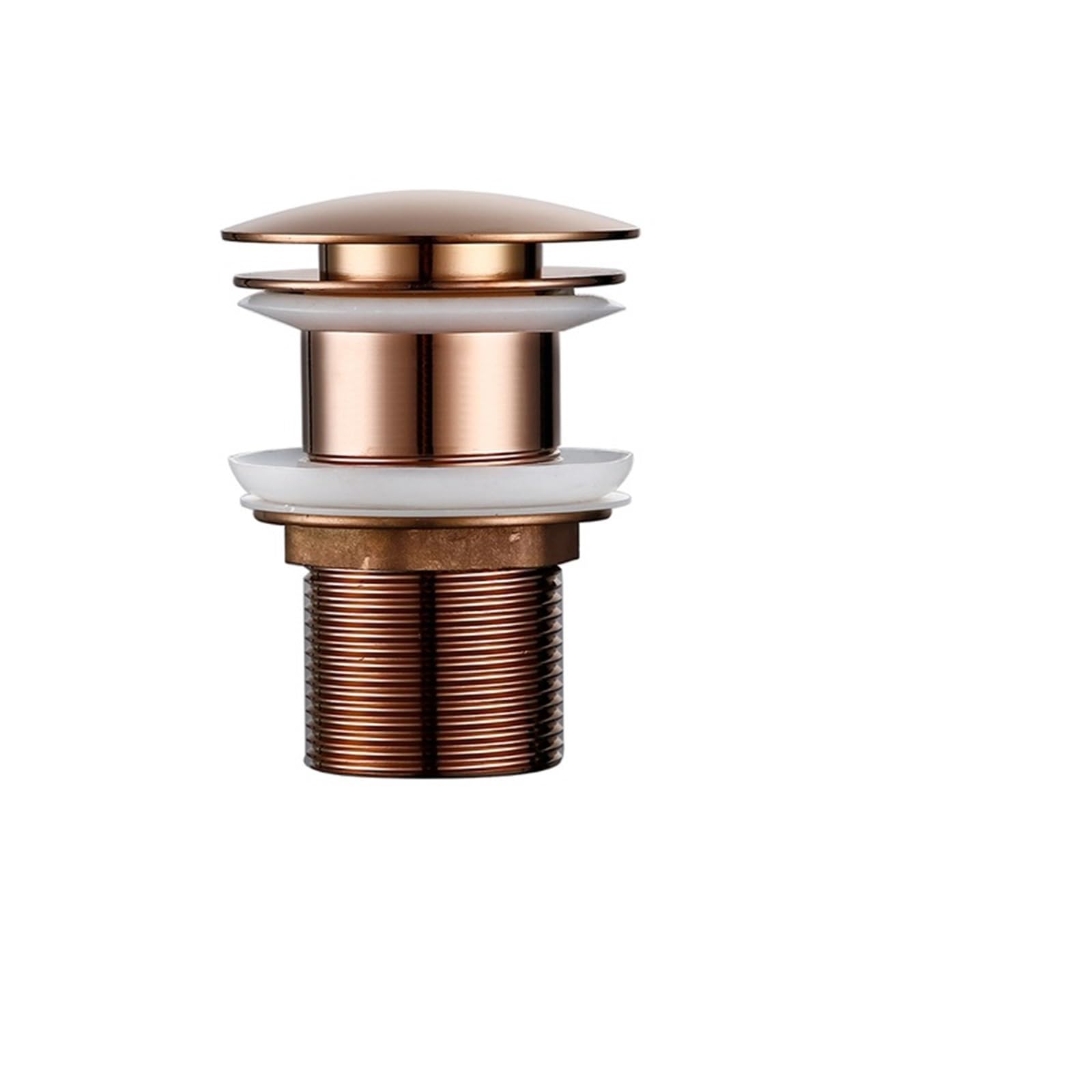 Basin Sink Pop Up Drain Bathroom Bath Pop Up Drain Stopper Rose Gold Polished Anti-Corrosion With OverFlow Hole Basin Sewer for Bathroom(Brushed Rose Gold-2)
