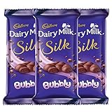 Cadbury Dairy Milk Silk Chocolate Bar, Bubbly, 120g (Pack of 3)