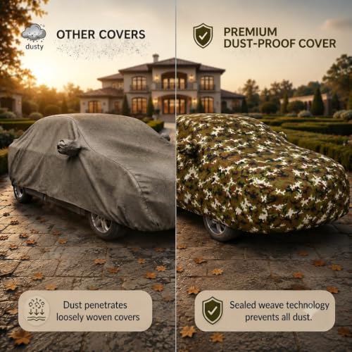 Image of Autofurnish Aero Series Car Cover for Toyota Land Cruiser 2023 (100% Waterproof, Triple Stitched, Bottom Elastic,Secure Buckle Strap,Precision-Fit & Breathable Fabric, Car Body Cover) Colour: Green