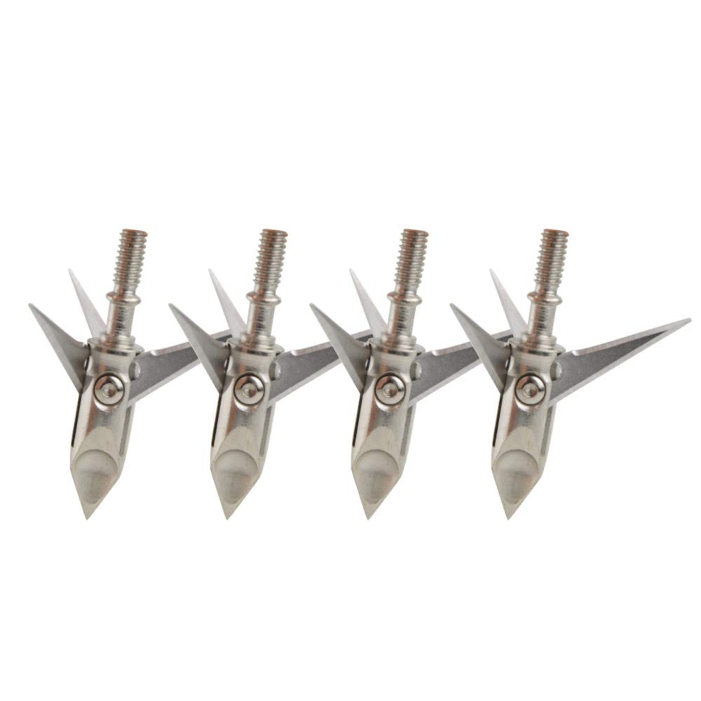 AMEYXGS 12 Pcs Chasse Broadheads 100 Grain 3 Lames Affûtées Têtes de Flèches Tough Steel Arrow Tips pour Arc à Poulies et Arbalète