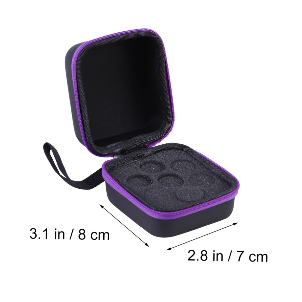 WRITWAA 1Pc Slot Essential Oils Storage Holder Case Capacity Shockproof Bag with Strong Zipper Travel Protection for Roller Bottles Purple