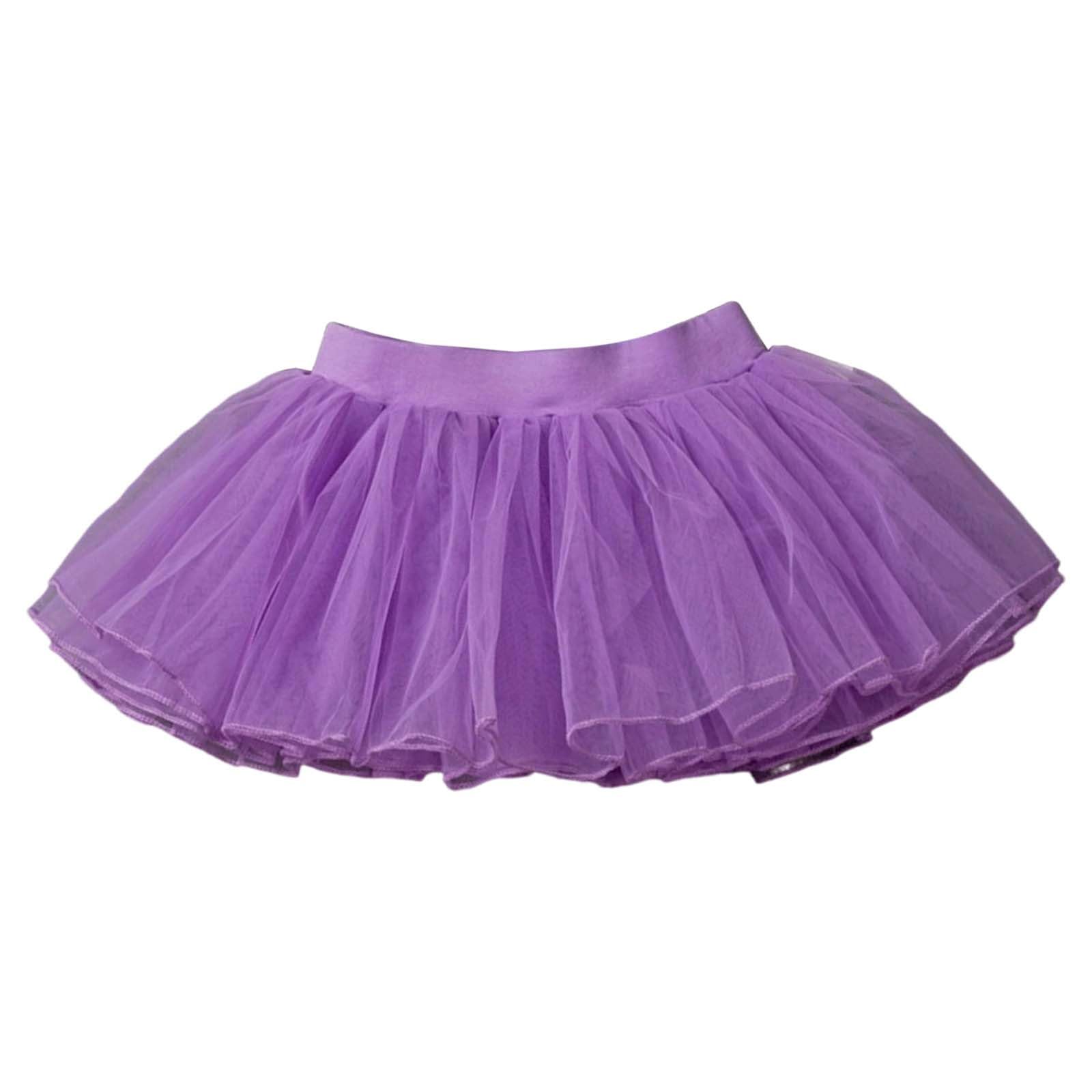 Falda de ballet para niña tutú multicapa acampanada con cintura elástica