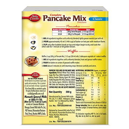 Image of Betty Crocker Instant Breakfast Waffles and Pancake Mix Powder, Original Flavour, Eggless, 500 g