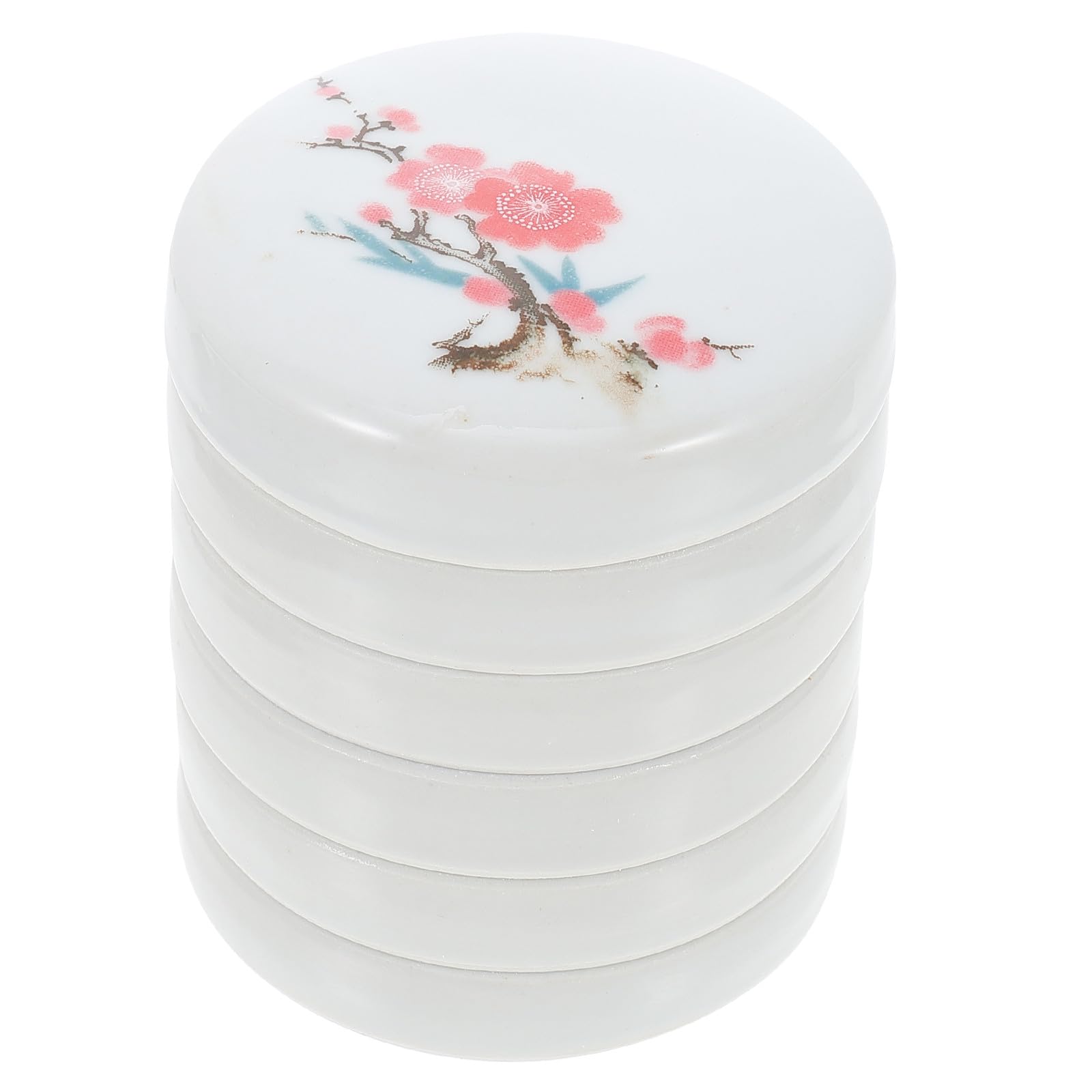 Palette de Mélange de Couleurs avec Couvercle en Céramique Blanche 5 Couches sans Bavure, pour Peinture à l'huile et Aquarelle, Calligraphie et Débutants