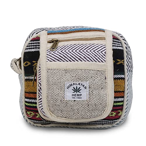 Image of ANESHA Multicolour Handloom Fabric Women Boho Sling Bag 3 Compartments Pack of 1 (7.5 x 7.5 Inches)