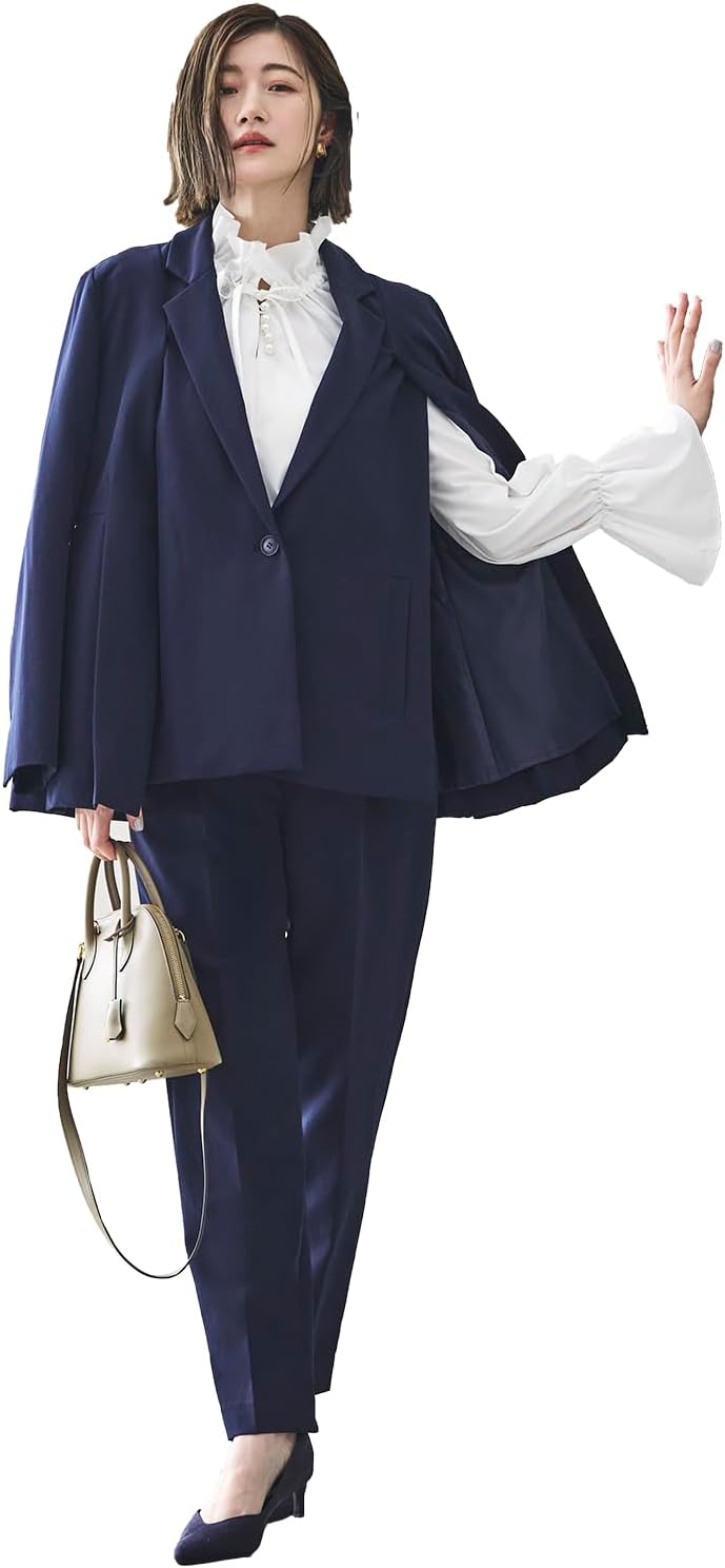 T/W ギャバネイビーブレザー テーラードジャケット ダブル 38 ネイビー