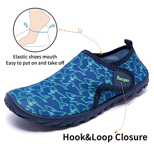 Racqua Boys Water Shoes Kids Swim Pool Lightweight Quick Dry Beach Sport Shoes Barefoot Walking Boating Surfing Aqua Shoes Little Kid Shark 7 thumb #3