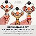 Mighty Fun! - Mischief Maker® Toy Slingshot Foam Balls Refill Pack - 6 Soft Foam Replacement Balls for Kids Slingshot - Ages 4+ (Orange)