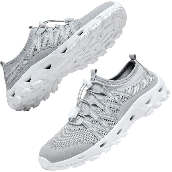 SOBASO Men Water Shoes Beach Swim Aqua Barefoot Hiking Shoes Slip on Quick Drying for River Boat Surf Kayak Pool Outdoor Grey by SOBASO - Used condition - US$13.99