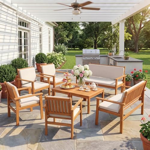 Devoko Acacia Wood Outdoor Furniture Set
