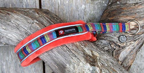 FinNero Pet Products, Finland – Nordic Lights Soft, Padded Fleece Dog Collar (2,5 (40-47 cm), Red)