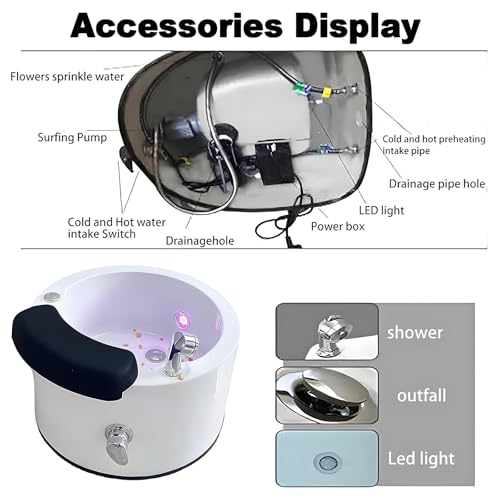 Bañera portátil de pies con masaje y luz LED miniatura 4