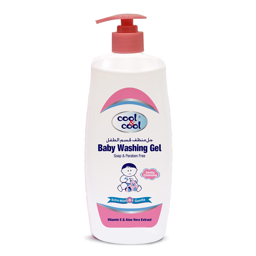 Cool & CoolBaby Washing Gel- 750ML - Head to Toe Baby Bath, Dye Free,Tear Free, Alcohol Free,Paraben-Free,Vitamin-E & Aloe Vera Extract With Extra Mild Formula