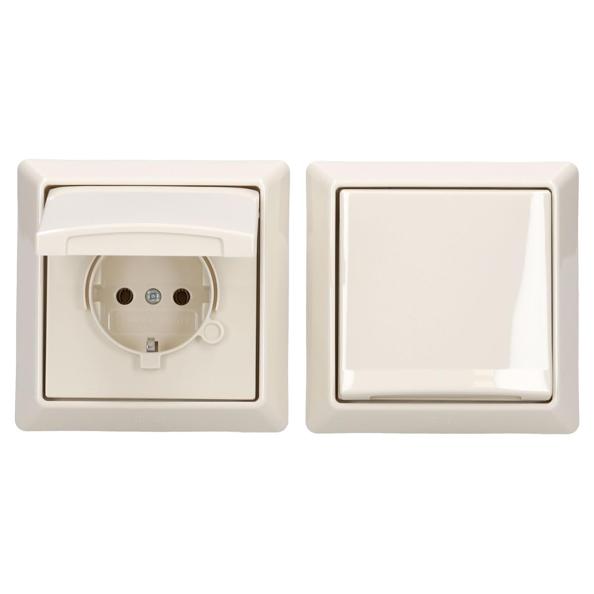 Busch-Jaeger Allwetter 44 SCHUKO Steckdosen-Set 2er IP44 Weiß