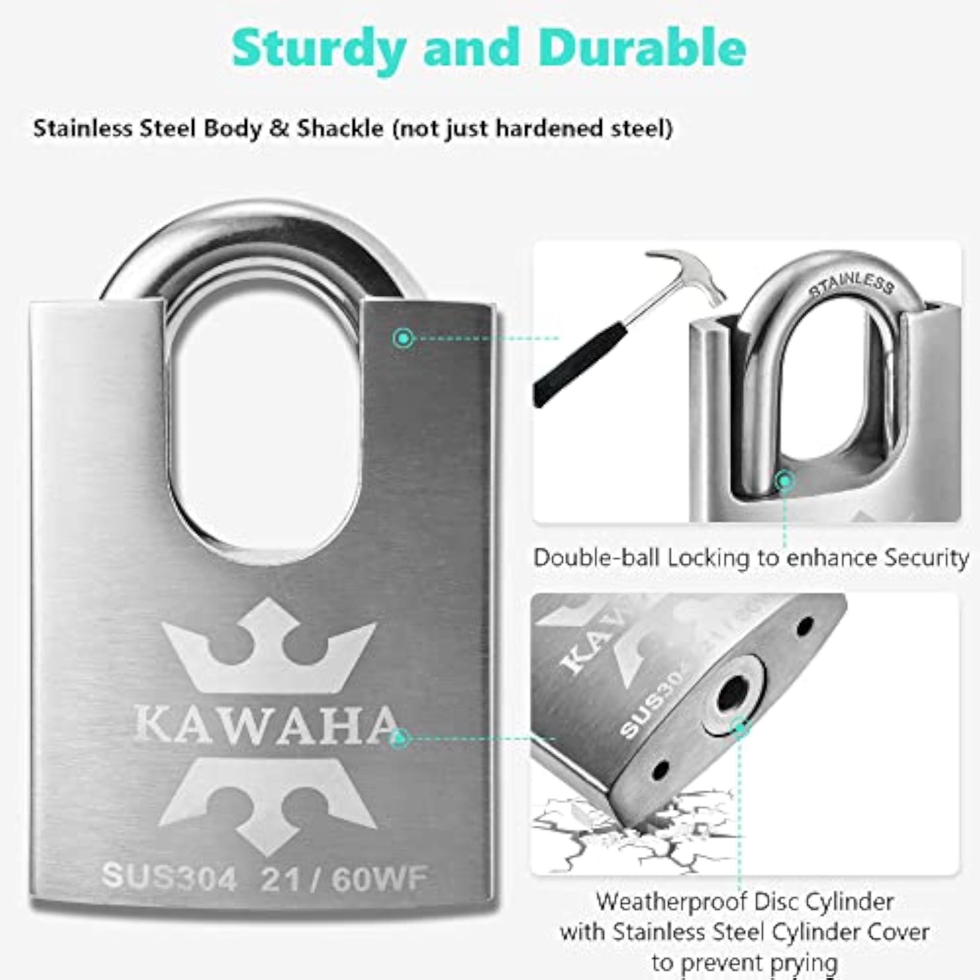 High Security Stainless Steel Shrouded Padlock