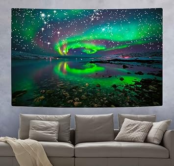 SHRAPHY Northern Lights Tapestry 60x40 Inches Galaxy Space,Dream Star Sky,Nature Wonders Lake Wall Hanging GTXPUH1623