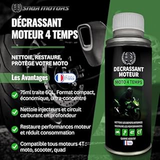 Nettoyant carburateur et Injecteurs Moto 75ml - SNQR | Additif Carburant 4 Temps | Sans démontage | Nettoie et Protège le Circuit de Carburation ou Injection | Compatible Scooter & Quad