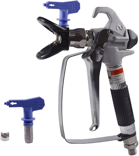 Airless SJG Pistola de pulverización de alta presión sin aire, con un soporte de boquilla negro, dos boquillas 315 y 517